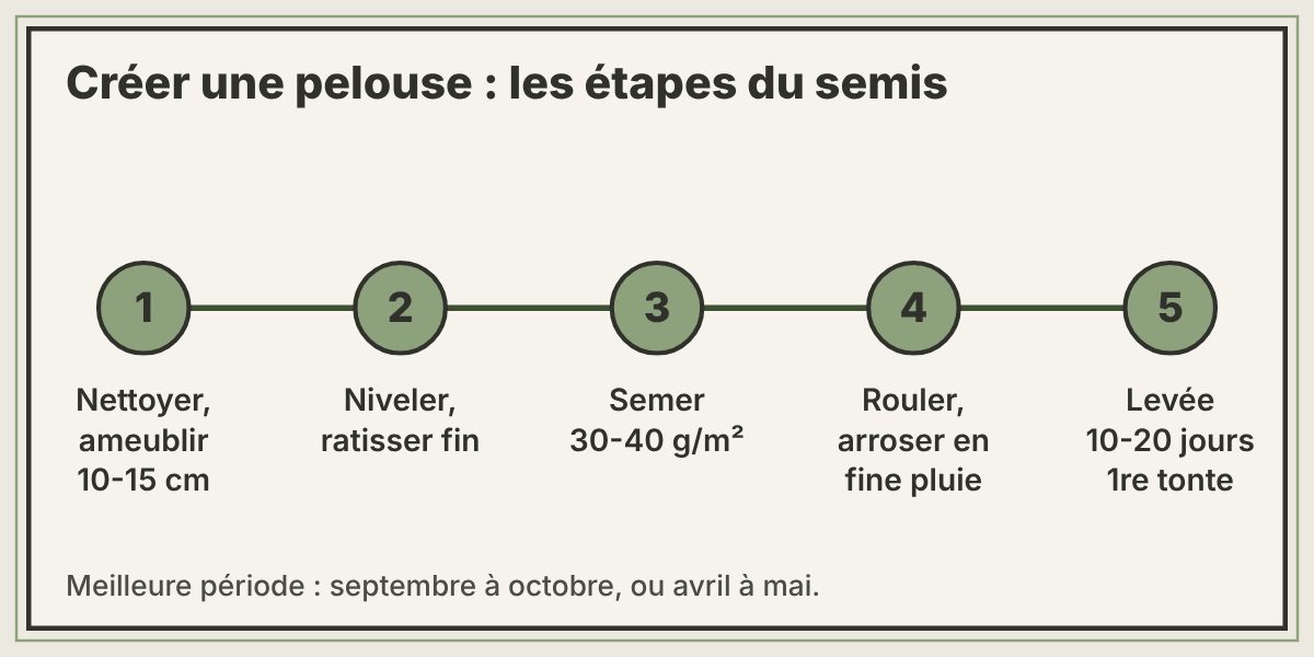Les étapes pour semer une pelouse