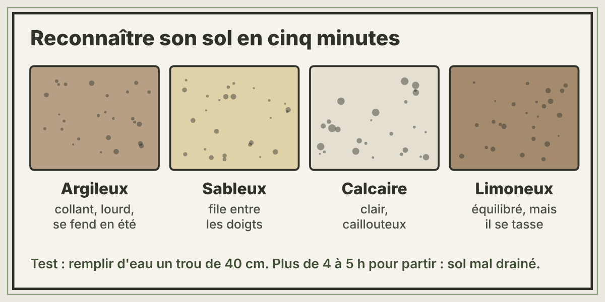 Les types de sol et le test de drainage